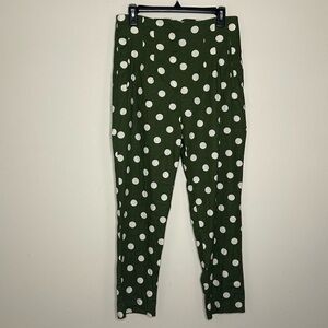Zara Green Polka Dot Women's Size L High Waisted Slacks